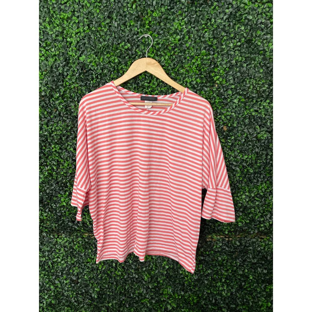 American City Wear blouse womenโs plus size 3X Pink and white stripes